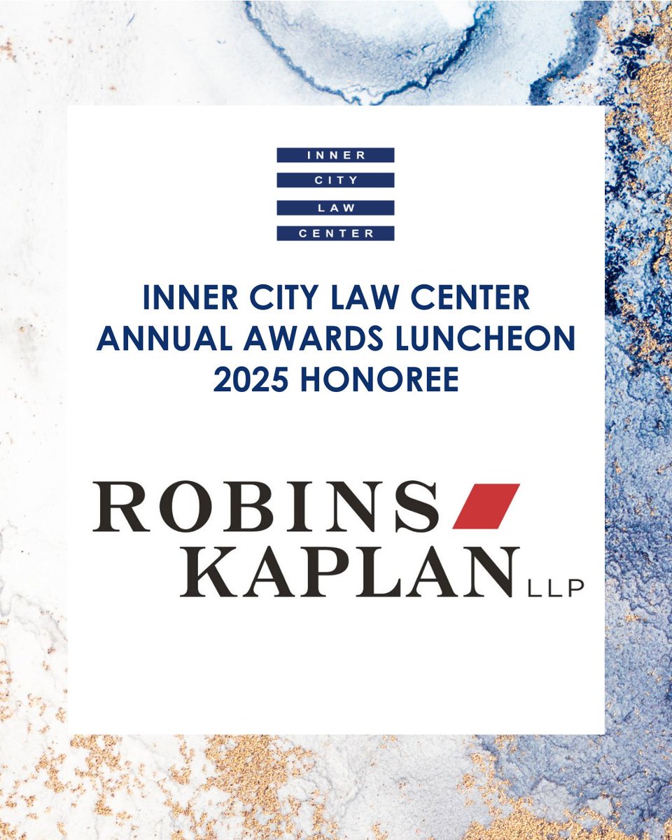 On May 21, <a href="/InnerCityLaw/">InnerCityLawCenter</a> will present <a href="/RobinsKaplan/">Robins Kaplan LLP</a> &amp; <a href="/BrownGoldLevy/">Brown, Goldstein & Levy</a> the prestigious 2025 Katharine Krause Award in recognition of their exemplary #probono efforts for homeless #veterans.

Don’t miss it, be there on Wednesday at the Omni Los Angeles!