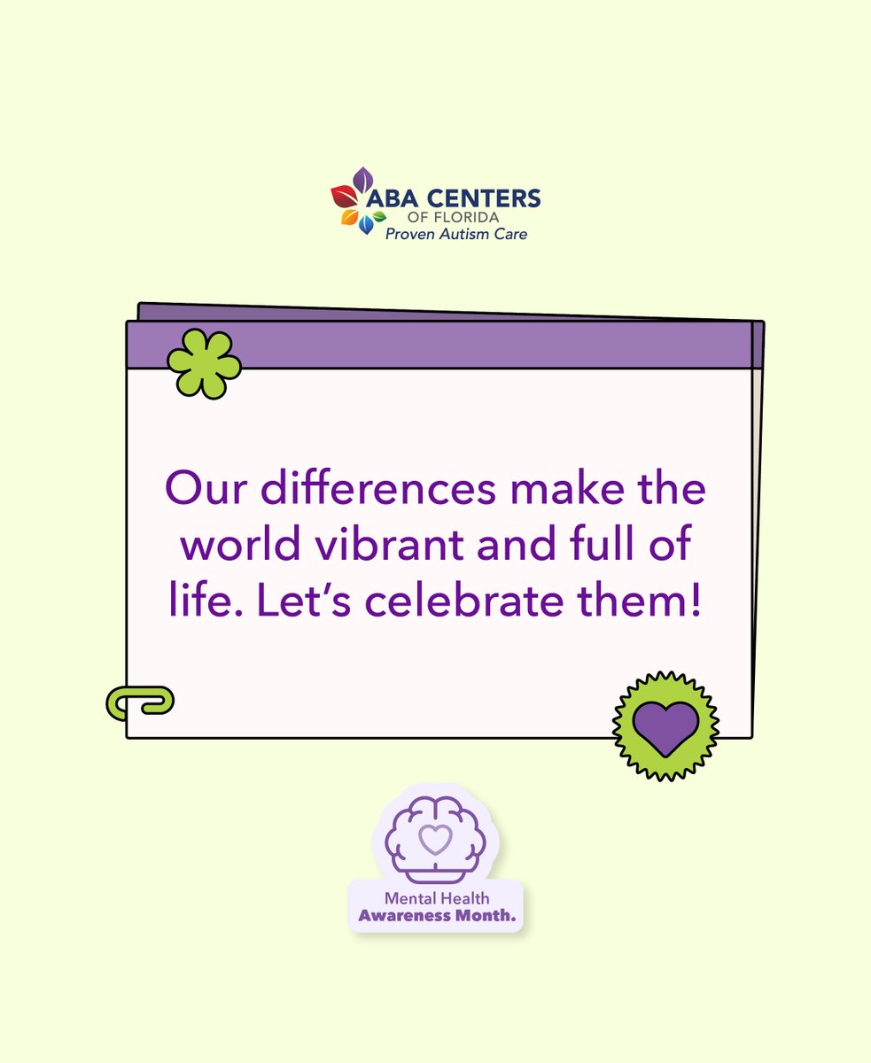 Our differences make the world vibrant and full of life. Let’s celebrate them!

#ABACentersOfFlorida #MondayMotivation #MondayVibes #PlayfulABA #FunABA