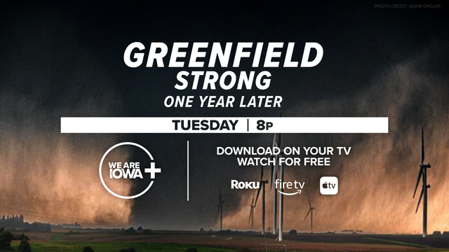 weareiowa5news's tweet photo. TOMORROW ON WEAREIOWA+ | Greenfield Strong: One Year Later

Download the WeAreIowa+ app on your TV and start watching for free. https://t.co/f8vmbJZ0SM https://t.co/3G8AMKRHZ6