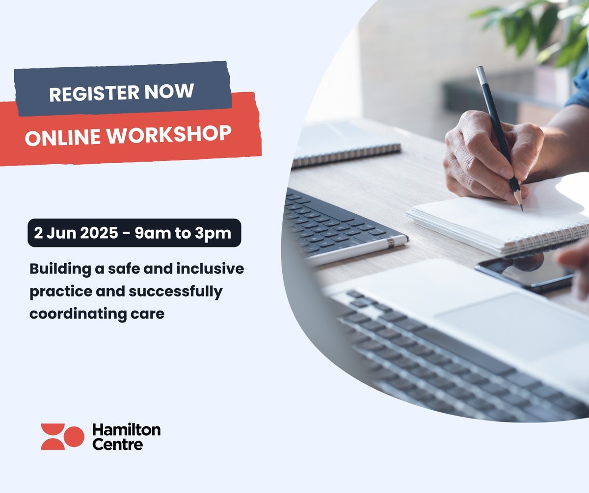 Join us for our upcoming online workshop on inclusive practice &amp; care coordination — tailored for community-based workers in the #AOD and #mentalhealth sectors.

📅 Monday, 2 June 2025
🕘 9am– 3pm AEST

Register now to secure your spot 🔗 hamiltoncentre.org.au/events/our-tra…