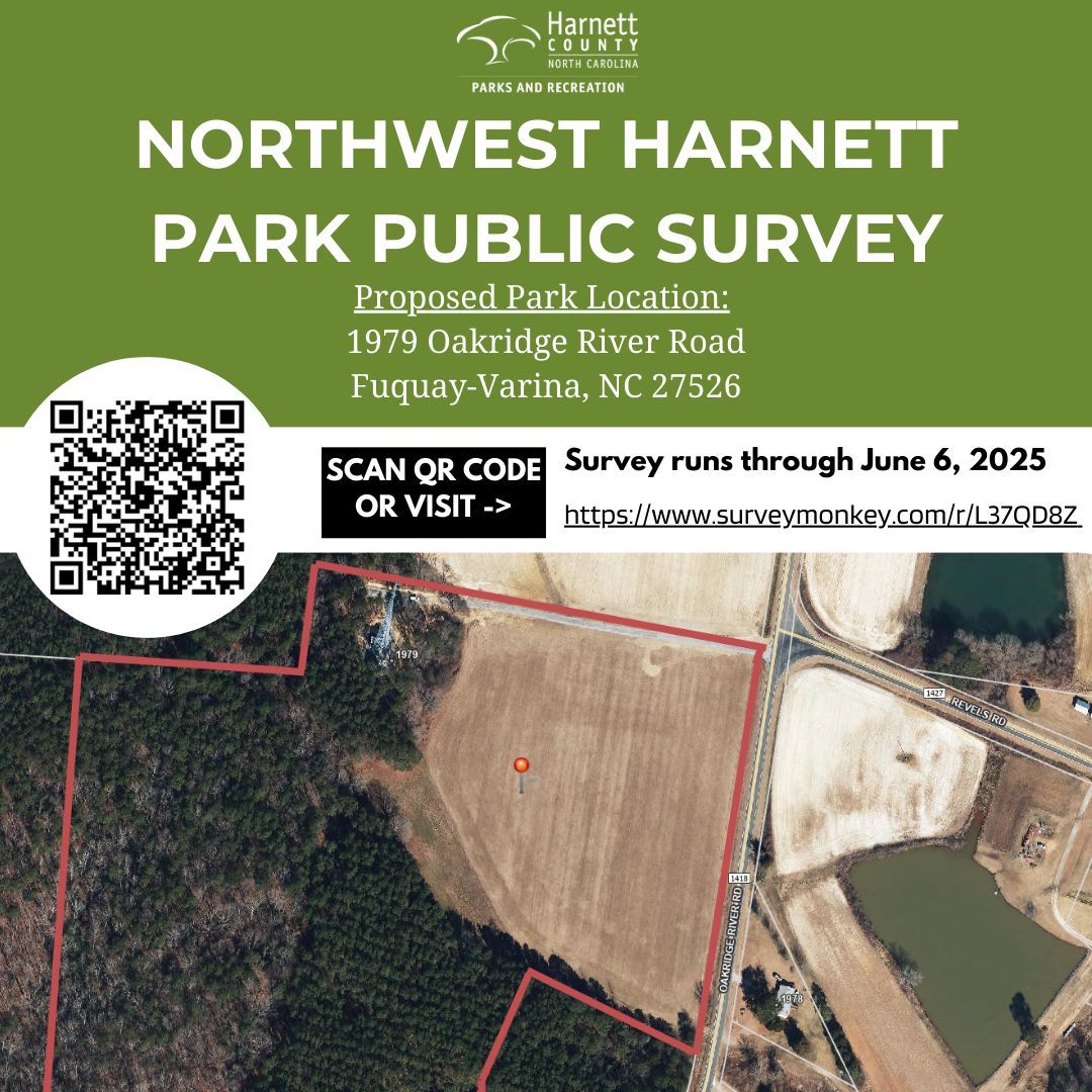 HarnettCoParks's tweet image. Please take a brief moment to take part in our Northwest Harnett Park Online Public Survey!
Survey Link 👉 surveymonkey.com/r/L37QD8Z
This proposed park is located at:
1979 Oakridge River Road
Fuquay-Varina, NC 27526