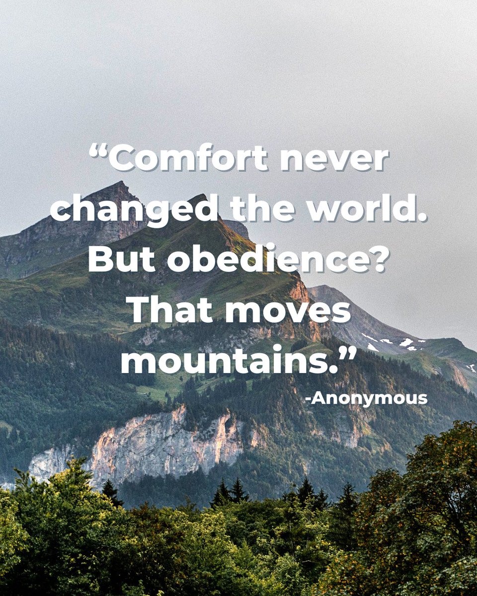 Choosing obedience over comfort paves the way for transformation.

#ObedienceOverComfort #FaithInAction #KingdomImpact #PurposeDriven #LiveOnMission