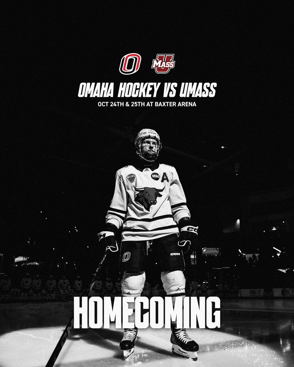 Who's ready to party? 🎉

Omaha hockey takes on UMass October 24th &amp; 25th for Homecoming at Baxter Arena! 🤘

Season ticket renewal information can be found at omavs.com/2526hkyrenewals!