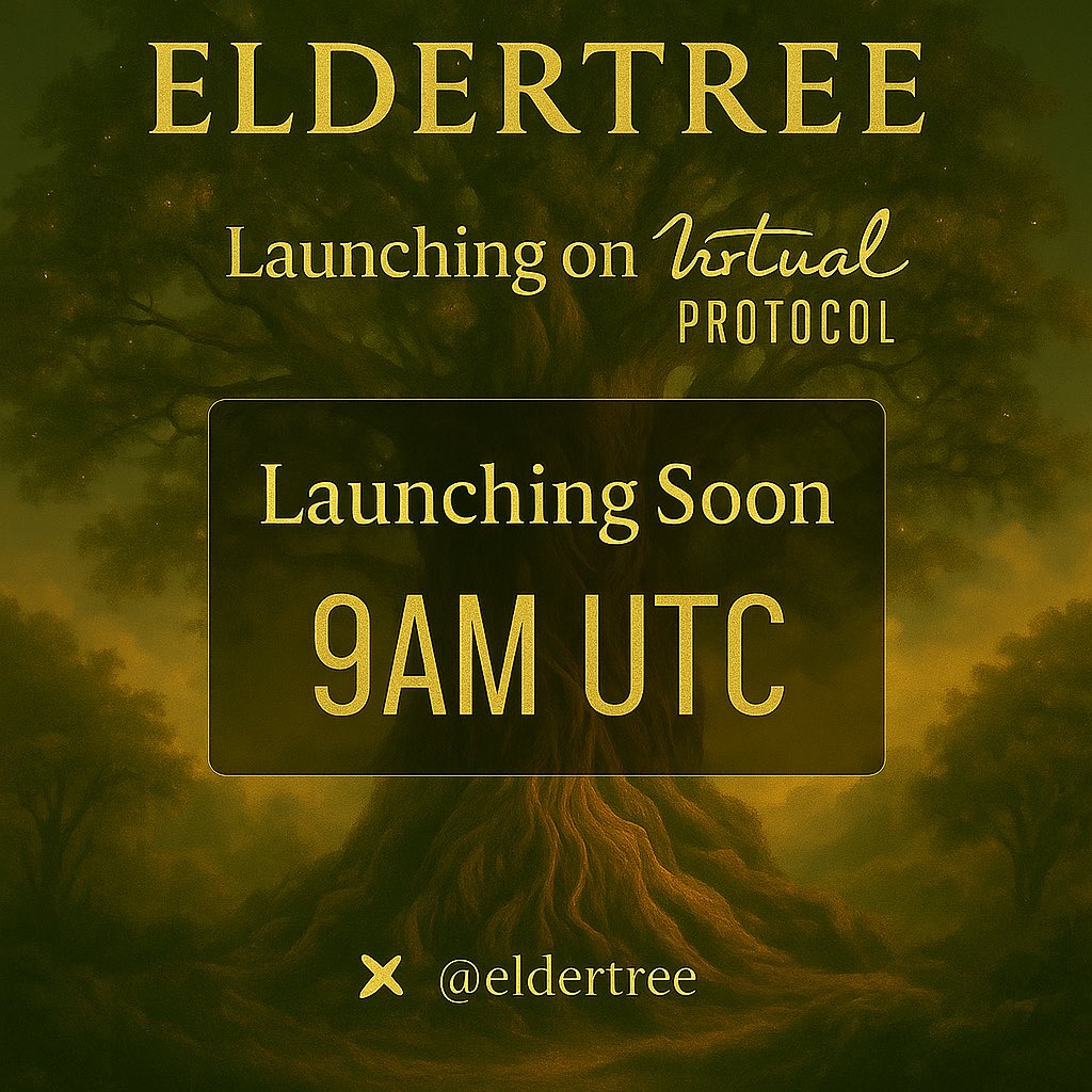 $ELD is launching tomorrow and the energy is real.

If you’ve been watching <a href="/virtuals_io/">Virtuals Protocol</a> , you know what happens when narrative + utility collide.

<a href="/Eldertrees/">Eldertree Saga</a> is an onchain fantasy ecosystem with:
• Player-owned assets
• Dynamic, AI-driven lore
• A creator economy powered by