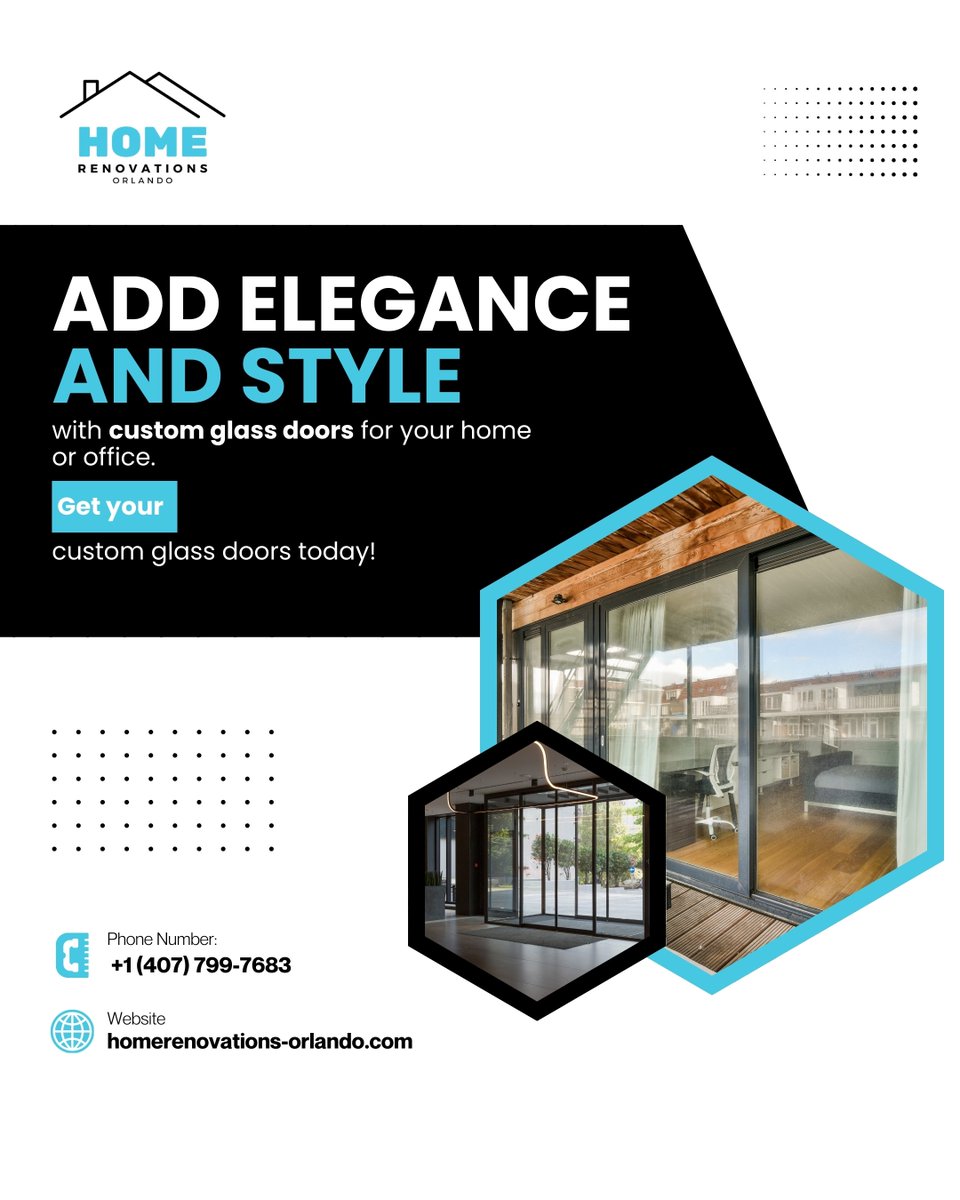 HomeRenoOrlando's tweet image. ✨ Upgrade your home or office with elegant custom glass doors!

📞 407-799-7683
📧 homerenovationsorlando@gmail.com
🌐 homerenovations-orlando.com
#CustomGlassDoors #HomeUpgrade #ElegantDesign
