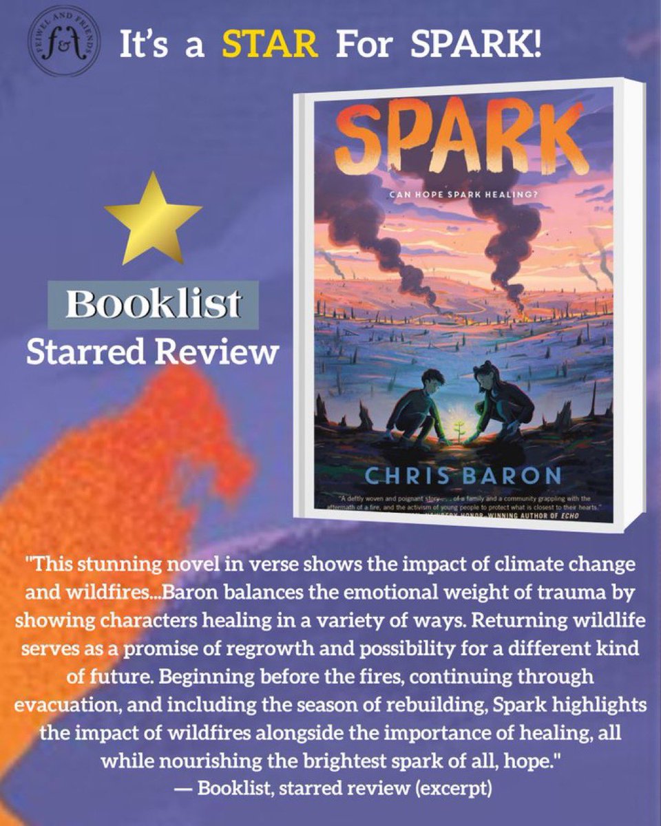 Full of tears and joy today. It's a Starred Review for SPARK!  Thank you Booklist for such an insightful and powerfully connected review. Finn and Rabbit's story is out July 15th from <a href="/FeiwelFriends/">Feiwel and Friends</a> <a href="/MacKidsBooks/">MacKids Books</a>