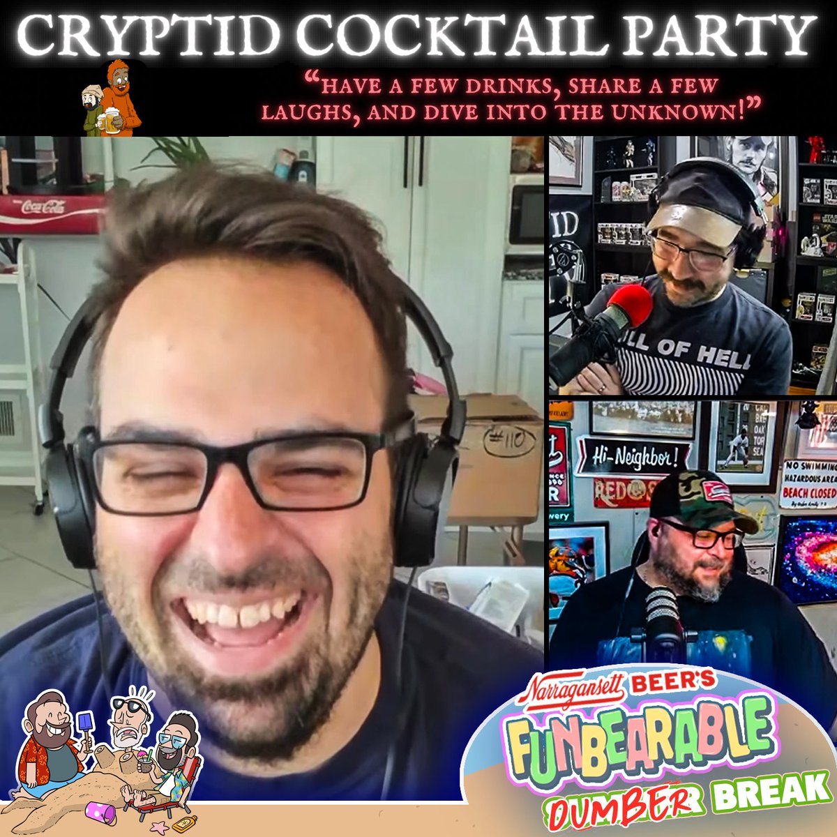 Great time on <a href="/cryptidcocktail/">Cryptid Cocktail Party</a> party! 

Part of my pod-fueled press tour for Narragansett Beer's Funbearable Dumber Break! Live at the Comedy Connection in East Providence, RI! Sunday, June 1st!

Pod link and ticket link in subtweet!

<a href="/Gansettbeer/">Narragansett Beer</a> <a href="/funbearablepod/">funbearablepod</a> <a href="/RICOMEDY/">Comedy Connection RT</a>