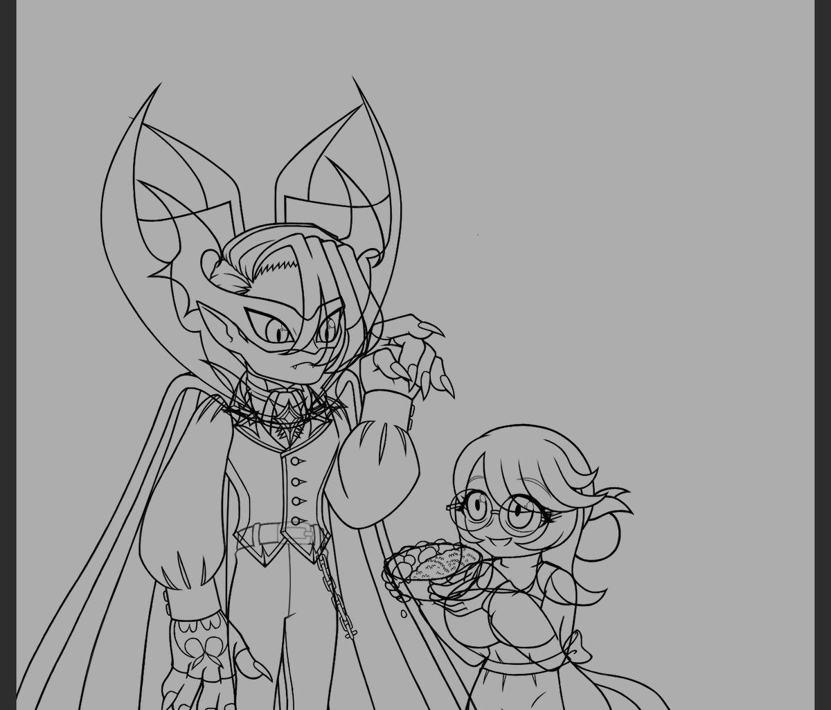 dekishi_tan's tweet image. Here's some work in progress on some drawings that I've been working on for a while now! Can't wait to finish the line art and start coloring them soon.🥰 
#digimonoc  #myotismon #vamdemon