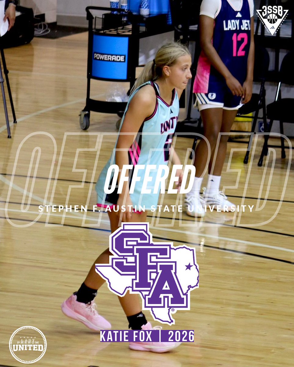 Lady Phenom United (@united_phenom) on Twitter photo Congrats to our 2026 Guard <a href="/KatieFoxHoops/">Katie Fox</a> on the offer from <a href="/SFAWBB/">SFA Women's Basketball</a> <a href="/3SSBGCircuit/">3Stripes Select Basketball Girls Circuit</a> Congrats to our 2026 Guard <a href="/KatieFoxHoops/">Katie Fox</a> on the offer from <a href="/SFAWBB/">SFA Women's Basketball</a> <a href="/3SSBGCircuit/">3Stripes Select Basketball Girls Circuit</a>