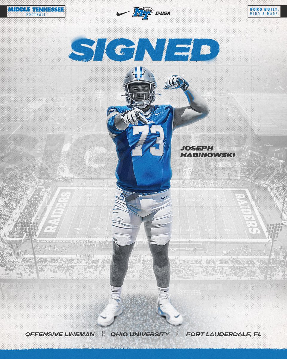 Middle Tennessee Football (@mt_fb) on Twitter photo ๐๐ข๐ ๐ง๐๐โ๏ธ
Welcome to the โBoro! <a href="/JosepHabinowski/">Joseph Habinowski</a>
#BoroBuiltMiddleMade ๐๐ข๐ ๐ง๐๐โ๏ธ
Welcome to the โBoro! <a href="/JosepHabinowski/">Joseph Habinowski</a>
#BoroBuiltMiddleMade