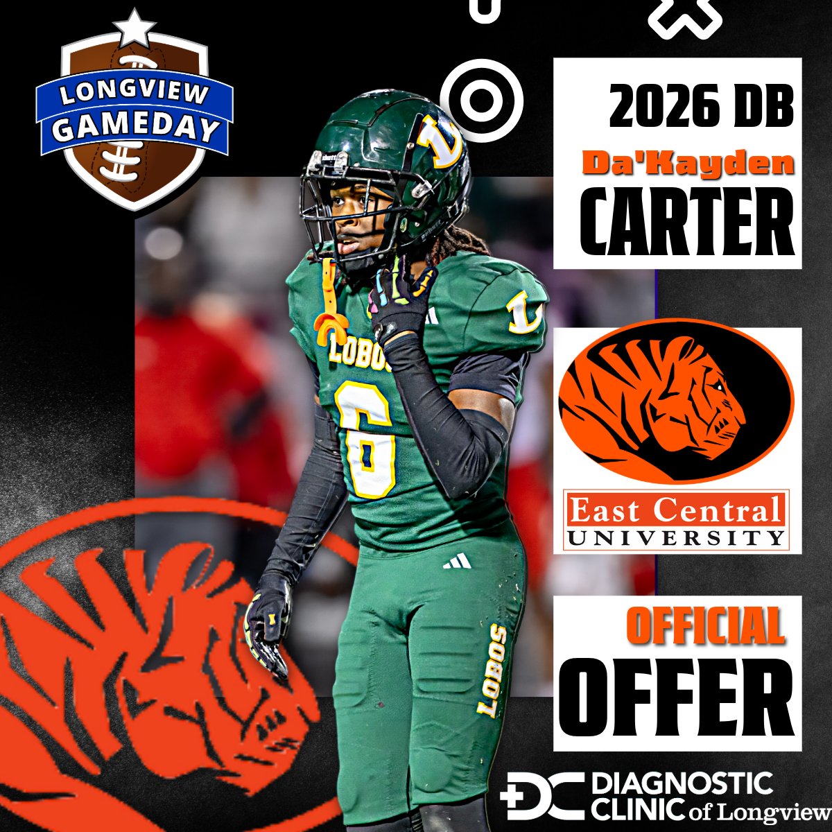 Longview Gameday (@longviewgameday) on Twitter photo KD Carter picks up an offer from East Central University!
<a href="/ECUTigerUpdates/">East Central University</a>
<a href="/ECUTigersFB/">ECU Tigers Football</a>
<a href="/Coach_Tinez1/">Martinez Hill</a>
<a href="/CoachTHendrix/">Aretavious Hendrix</a> <a href="/kd_carter1/">Dakayden“ 1wayyyKD⭐️” carter</a> KD Carter picks up an offer from East Central University!
<a href="/ECUTigerUpdates/">East Central University</a>
<a href="/ECUTigersFB/">ECU Tigers Football</a>
<a href="/Coach_Tinez1/">Martinez Hill</a>
<a href="/CoachTHendrix/">Aretavious Hendrix</a> <a href="/kd_carter1/">Dakayden“ 1wayyyKD⭐️” carter</a>