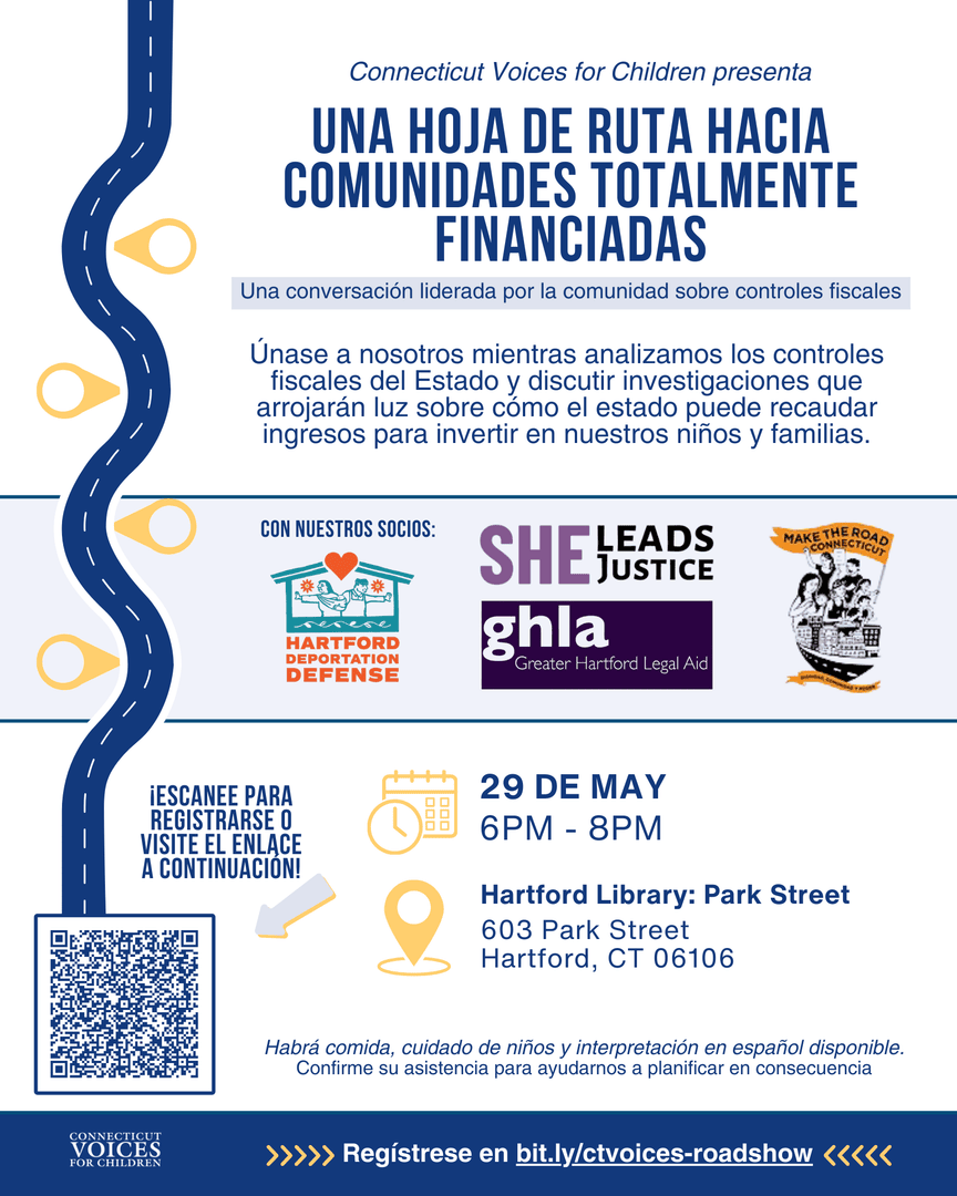 Next stop: Hartford! The CT Voices Roadshow is bringing community budget conversations to the Capitol.

Join us and our partners to push for policies that serve all #CT residents—not just the wealthy few.

📝 RSVP: bit.ly/ctvoices-roads…
#CTVoicesRoadshow #PoliciesForThePeople
