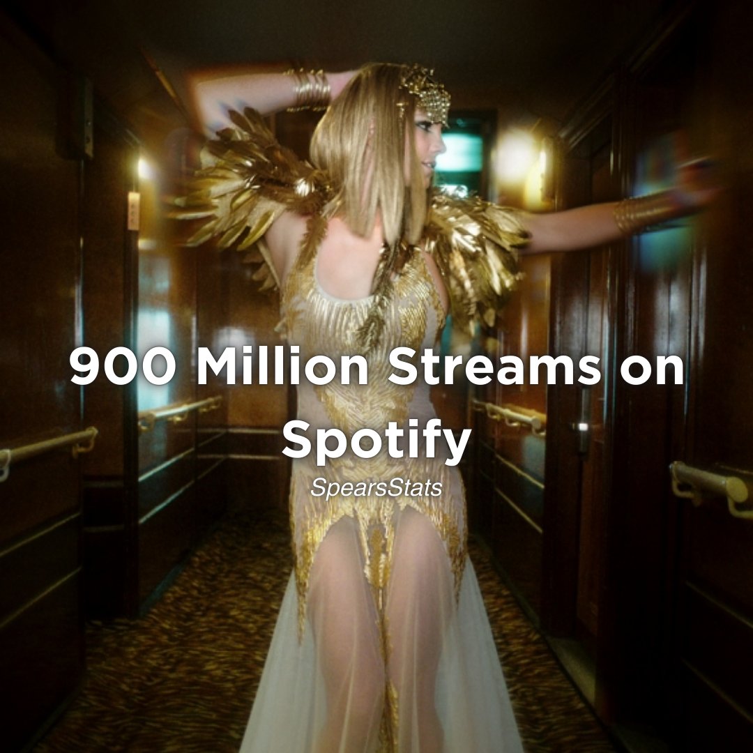 Britney Spears has now surpassed 900 million streams on Spotify in 2025.

— It's also her fastest year to 900M streams with 136 days!