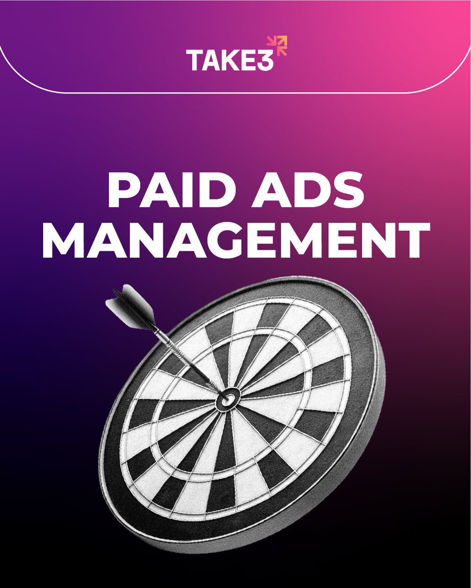 Paid ads cut through the noise—driving 80% more brand awareness (source: HubSpot) and quick conversions. 

📈 At Take3, we deliver data-driven campaigns across Google, Meta, LinkedIn, and more, tailored to your goals. Boost your visibility, amplify your online presence and drive