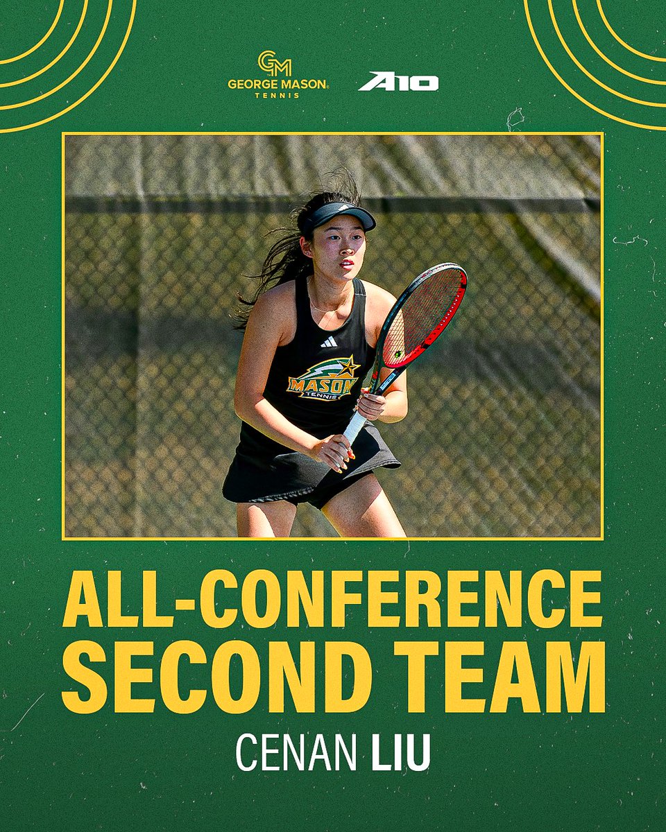 🏅 Huge congrats to Cenan Liu on being named Second Team All-Conference!
"Cenan has been a bright spot playing as our top singles player this year," said HC Steve Curtis. "Well deserved! 🎾👏
<a href="/atlantic10/">Atlantic 10 Conference</a> 
gomason.com/news/2025/5/19…