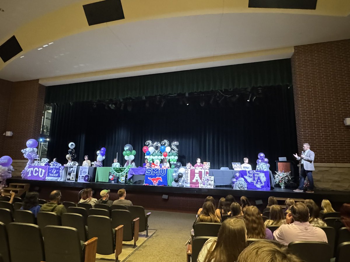 Fine Arts signing day at Prosper HS, Rock Hill HS, and Walnut Grove HS. Congratulations to these amazingly talented young adults as they continue their journey in the arts and represent Prosper at their respective schools!!!