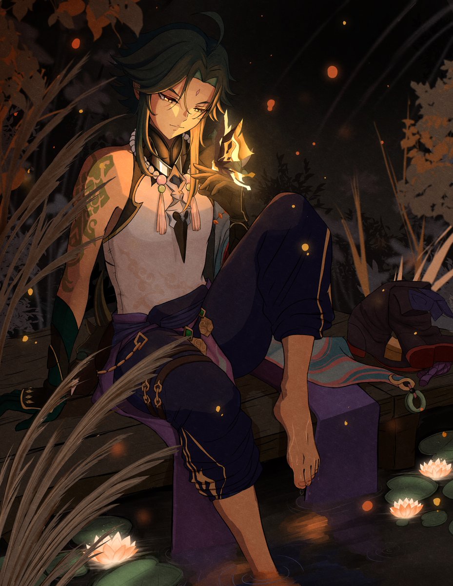 "My weary body begs for rest
but why would I embrace
the nightmares that await me
I stay awake , conjuring visions of you"

#魈生誕祭2025 #xiao #魈 #GenshinImpact