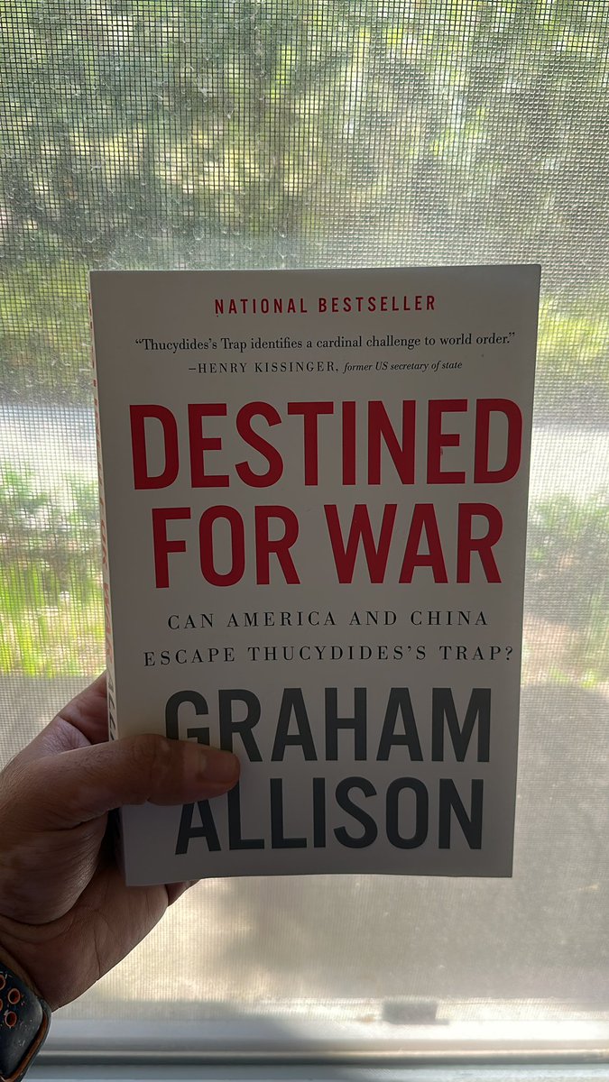 Finished reading this last week.

It dives into the Thucydides Trap which is when a rising power (China) threatens a ruling one (US), war often follows. We have seen 16 such cases in history and 12 ended in a war. With ongoing tariff tensions, the book hits harder. Chilling read!
