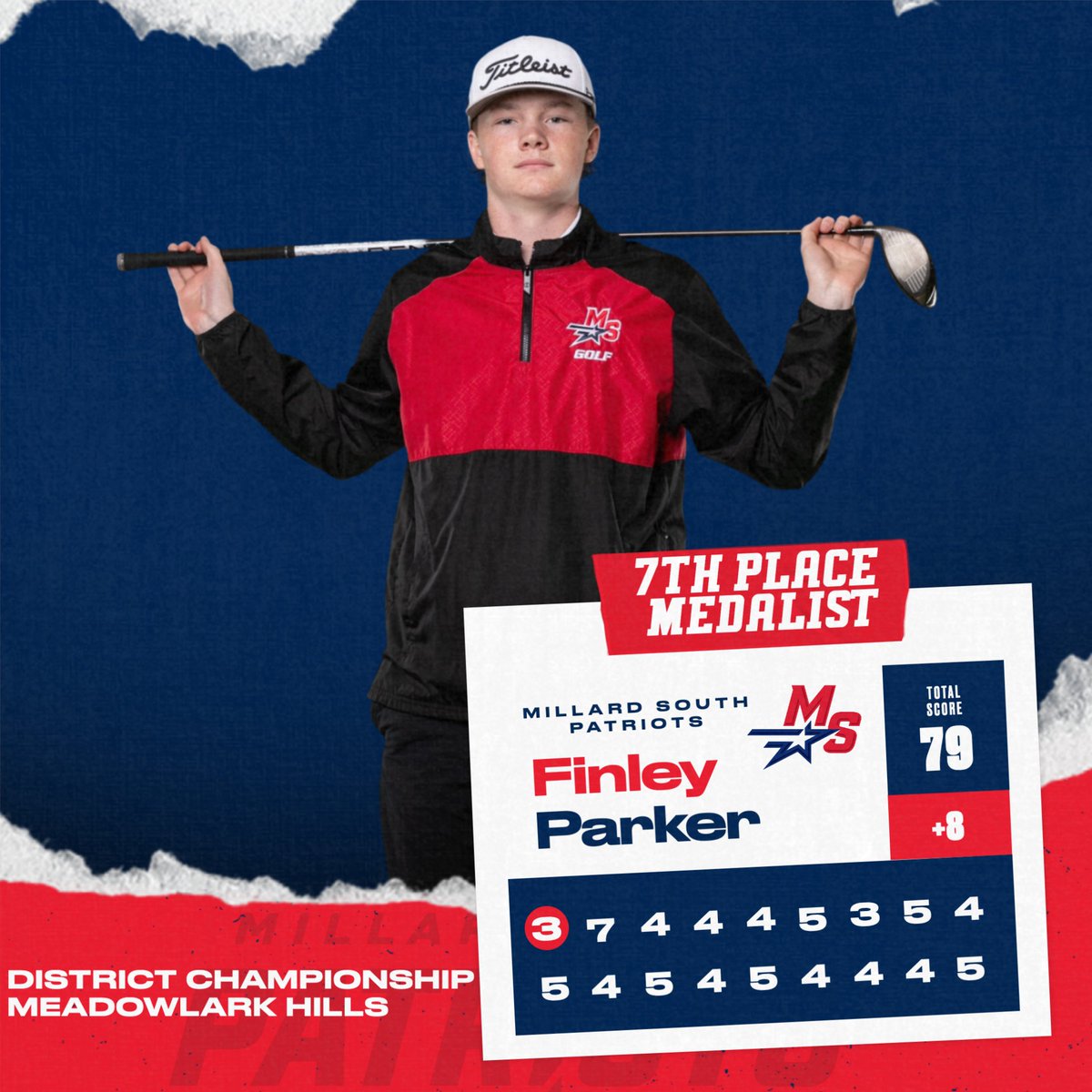 Shoutout to <a href="/FinleyParker08/">Finley Parker</a> for his 7th place finish at Districts!!! <a href="/MSHSactivities/">Millard South Activities</a>