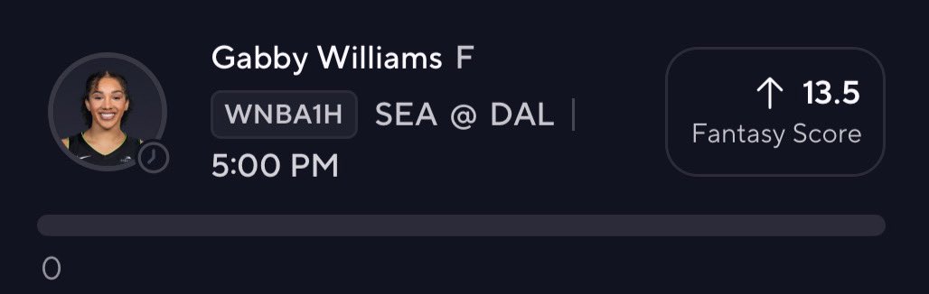 WNBA PRIZEPICKS POTD 🏀⛹️‍♀️

Gabby Williams OVER 1H 13.5 FS

#PrizePicks #GamblingX #WNBA