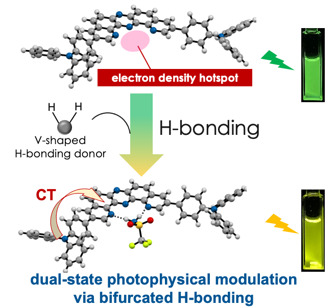 Youhei Takeda (@takephos) on Twitter photo Excited to share our new <a href="/ChemRxiv/">ChemRxiv</a>
preprint on dual-state photophysical modulation via bifurcated hydrogen bonding! Congrats to Kimiya! Collaboration with Prof. Yoichi Kobayashi <a href="/cjx91704/">Yoichi Kobayashi</a>
and <a href="/Piotr_deSilva/">Piotr de Silva</a>.
doi.org/10.26434/chemr… #luminescence #HydrogenBond #ChargeTransfer Excited to share our new <a href="/ChemRxiv/">ChemRxiv</a>
preprint on dual-state photophysical modulation via bifurcated hydrogen bonding! Congrats to Kimiya! Collaboration with Prof. Yoichi Kobayashi <a href="/cjx91704/">Yoichi Kobayashi</a>
and <a href="/Piotr_deSilva/">Piotr de Silva</a>.
doi.org/10.26434/chemr… #luminescence #HydrogenBond #ChargeTransfer