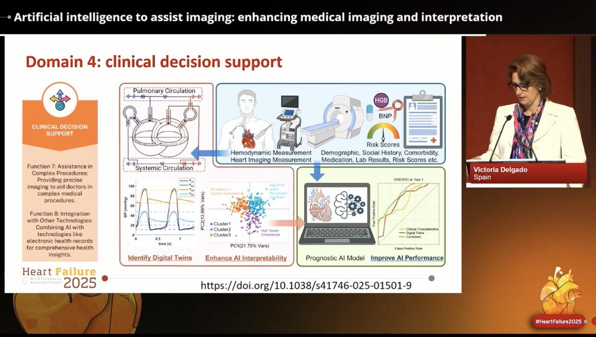 Novi Yanti Sari (@slumberbell) on Twitter photo How can #AI assist us in diagnostic imaging?🫀
Prof <a href="/VDelgadoGarcia/">Victoria Delgado</a> shared valuable insights at #HeartFailure2025, highlighting 4 domains where #AI could support #CVimaging in clinical practice:
1️⃣ Image analysis & interpretation
– Enhance accuracy
– Reduce human error
2️⃣ How can #AI assist us in diagnostic imaging?🫀
Prof <a href="/VDelgadoGarcia/">Victoria Delgado</a> shared valuable insights at #HeartFailure2025, highlighting 4 domains where #AI could support #CVimaging in clinical practice:
1️⃣ Image analysis & interpretation
– Enhance accuracy
– Reduce human error
2️⃣