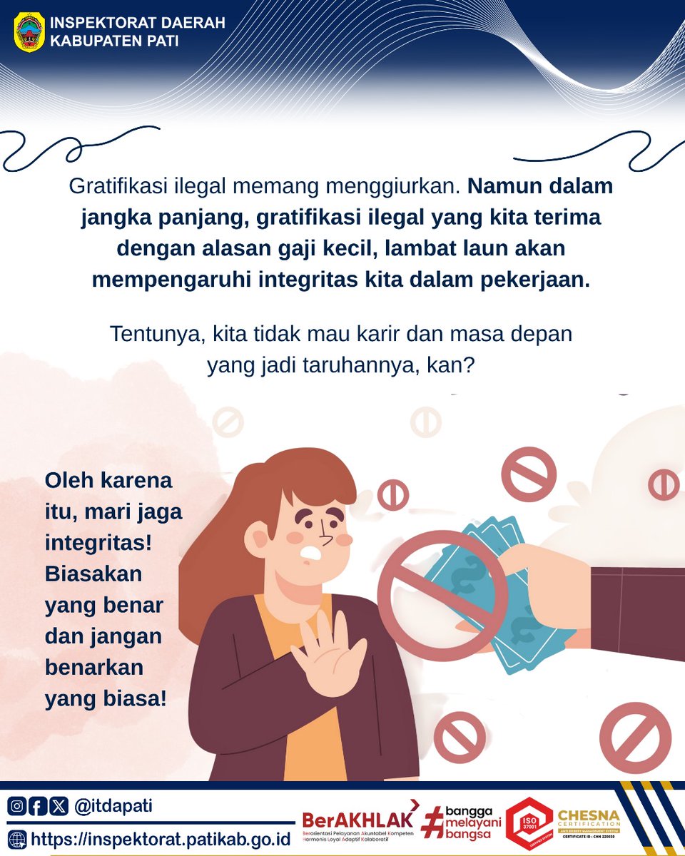 itdapati's tweet image. #aclckpk
#literasigratifikasi
#gratifikasiilegal
#saynotocorruption
#ASNBerAKHLAK
#BanggaMelayaniBangsa