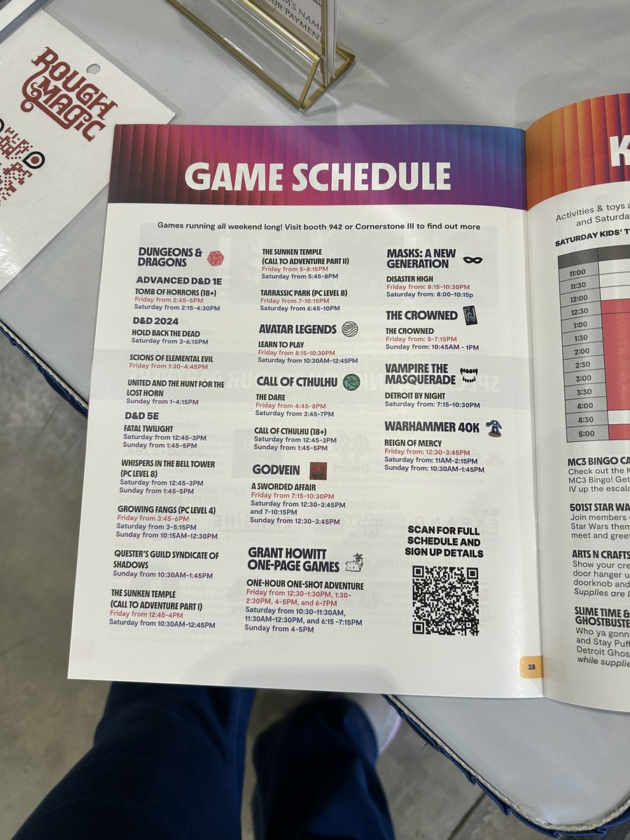 Formerly Feral Games π (@formerly_feral) on Twitter photo Our own <a href="/PixiesAndPins/">PixieDust&SafetyPins (she/her)</a> took The Crowned to Detroit this past weekend. Did you get into one of the tables?
#FFG #FormerlyFeralGames #crownedRPG #MCCC
Rough Magic
Motor City Comic Con Our own <a href="/PixiesAndPins/">PixieDust&SafetyPins (she/her)</a> took The Crowned to Detroit this past weekend. Did you get into one of the tables?
#FFG #FormerlyFeralGames #crownedRPG #MCCC
Rough Magic
Motor City Comic Con