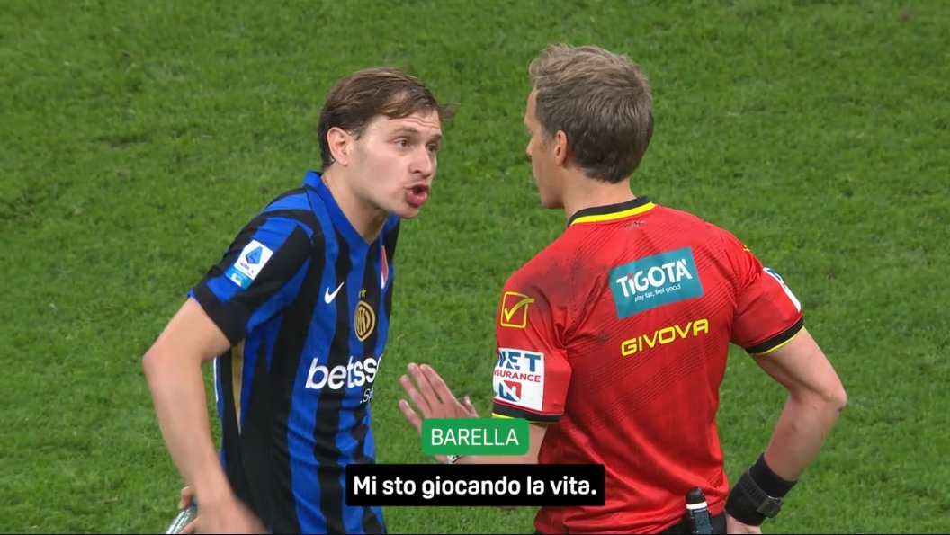 Barella a CHIFFI: "Mi sto giocando la vita" (inteso come scudetto)

Chiffi: "ANCHE IO"

IN CHE SENSO CHIFFI, che vita ti stai giocando? 
CHIFFI sei stato minacciato di morte in caso di vittoria dell'INTER?

Fare chiarezza <a href="/AIA_it/">A.I.A.</a> <a href="/FIGC/">FIGC</a> <a href="/SerieA/">Lega Serie A</a> 
Ufficio inchieste.