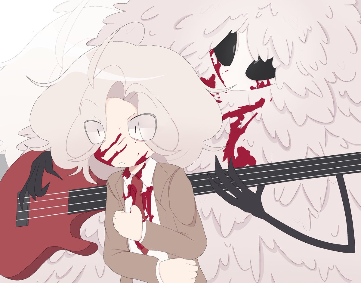 Spixelk's tweet image. Scissors and pink angels