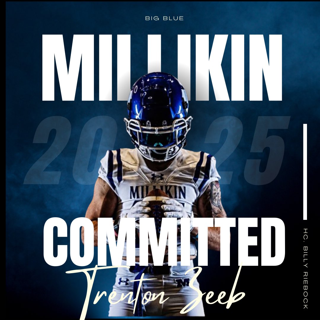Trenton Zeeb (@trentonzeeb5) on Twitter photo Excited to announce my commitment to <a href="/MU_BigBlueFB/">Millikin Football</a>! Thank you <a href="/RiebockBilly/">Billy Riebock</a> and <a href="/GunnTwyner/">Gunnard Twyner</a> for the opportunity! <a href="/CoachMW_51/">Matt Williamson</a> <a href="/BraylonWillis/">Braylon Willis</a> Excited to announce my commitment to <a href="/MU_BigBlueFB/">Millikin Football</a>! Thank you <a href="/RiebockBilly/">Billy Riebock</a> and <a href="/GunnTwyner/">Gunnard Twyner</a> for the opportunity! <a href="/CoachMW_51/">Matt Williamson</a> <a href="/BraylonWillis/">Braylon Willis</a>