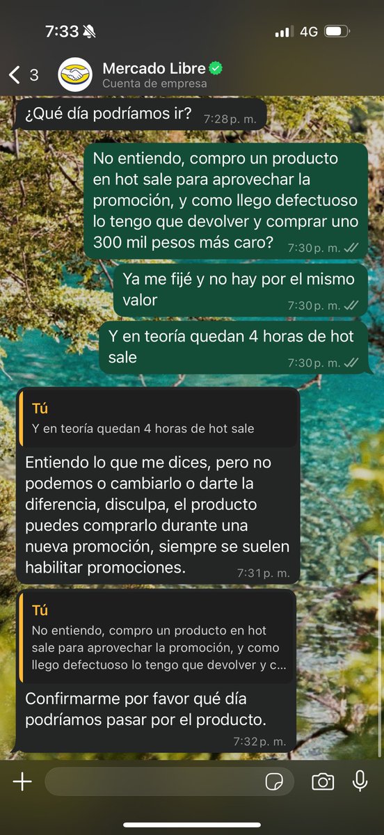 EmiiFritz's tweet photo. Necesito ayuda, hice la compra de un smart TV @ML_Argentina el 2do día de HotSale. Lo recibí y hoy mismo lo conecté para chequear que esté todo bien. Lamentablemente tiene unas manchas en el centro de la pantalla. Cuando hago el reclamo, me quieren gestionar la devolución pero https://t.co/MjwOGiLCqh