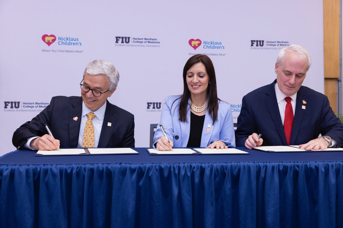 FIU (@fiu) on Twitter photo We’re proud to officially launch a transformative academic partnership with <a href="/Nicklaus4Kids/">Nicklaus Children's</a> — to elevate pediatric medicine in South Florida and beyond.
Read more:ow.ly/OfZM50VVkij We’re proud to officially launch a transformative academic partnership with <a href="/Nicklaus4Kids/">Nicklaus Children's</a> — to elevate pediatric medicine in South Florida and beyond.
Read more:ow.ly/OfZM50VVkij