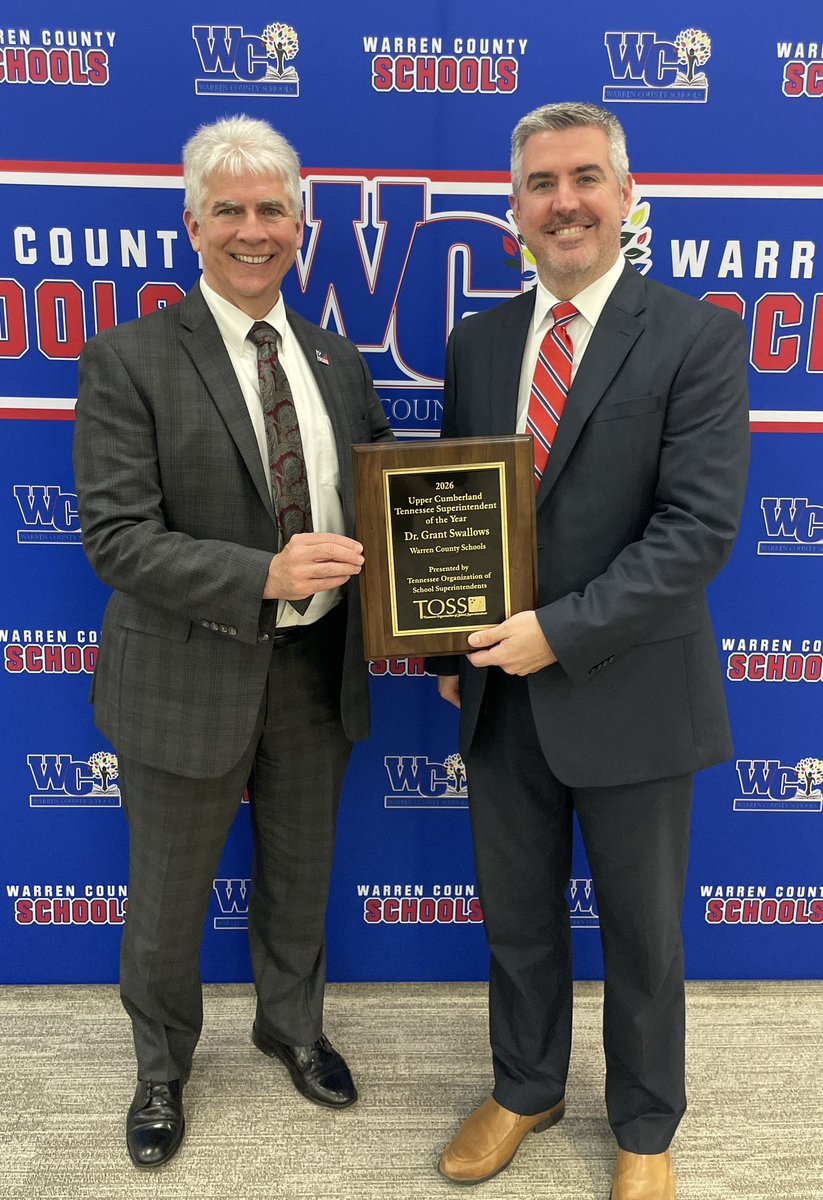 TOSS (@tosstn1975) on Twitter photo Please join us in congratulating Dr. Grant Swallows from Warren County Schools, <a href="/wcschoolsystem/">wcschoolsystem</a> for being named the 2026 Upper Cumberland Superintendent of the Year! π Please join us in congratulating Dr. Grant Swallows from Warren County Schools, <a href="/wcschoolsystem/">wcschoolsystem</a> for being named the 2026 Upper Cumberland Superintendent of the Year! π
