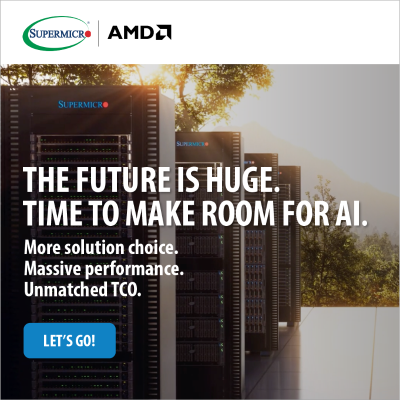 Supermicro's tweet photo. Accelerate your data center with Supermicro H14 servers, powered by AMD EPYC™ 9005—high performance for your most demanding workloads. Click to learn more