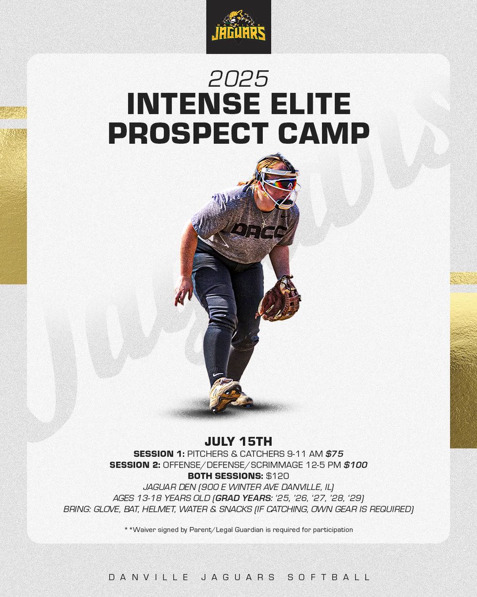 Three opportunities to come work with the Jaguars on our brand new field!! 

June 20th and July 10th -  Elite Prospect Camp 

July 15th - Intense Elite Prospect Camp 

Pay - danvillejaguars.com/sports/2022/6/…