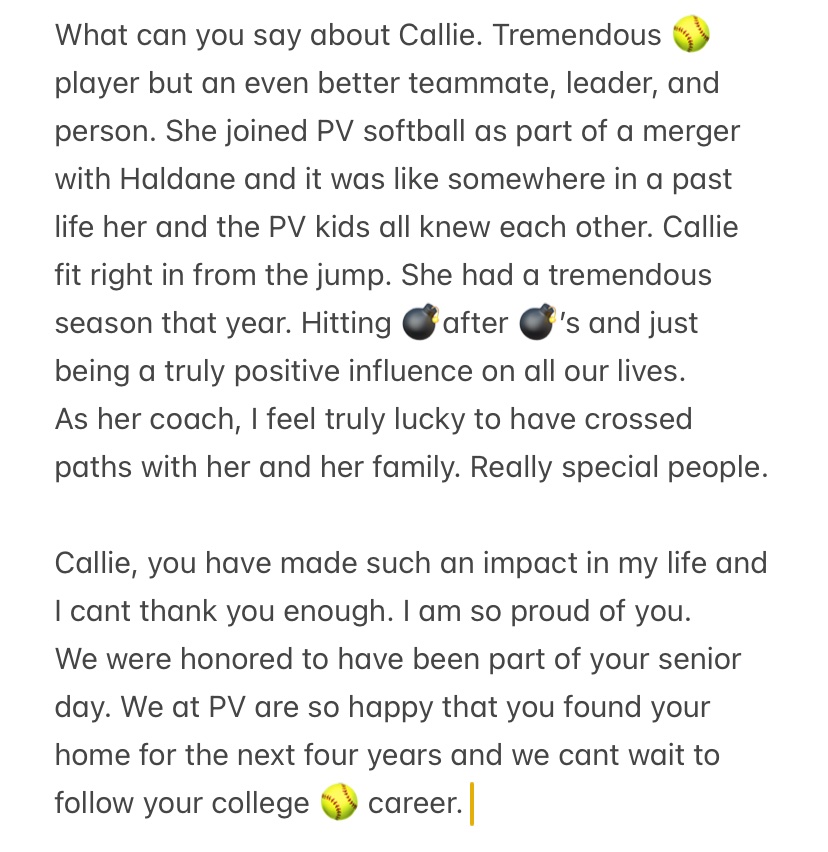 PV Varsity Softball (@putvalleysball) on Twitter photo It was a bit busy last week but finally getting the opportunity to reflect on <a href="/CarolineSniffen/">Caroline Sniffen</a>
The PV/Haldane merger team:
Maggie Caputo, Kaleigh Rund, Callie Sniffen, Katelyn Flanagan, Erin Moynihan. Forever teammates! 💙🤍 <a href="/HaldaneSoftball/">Haldane Softball</a> <a href="/HBlueDevils/">Haldane Athletics</a> <a href="/jjsniffen/">Julia Sniffen</a> It was a bit busy last week but finally getting the opportunity to reflect on <a href="/CarolineSniffen/">Caroline Sniffen</a>
The PV/Haldane merger team:
Maggie Caputo, Kaleigh Rund, Callie Sniffen, Katelyn Flanagan, Erin Moynihan. Forever teammates! 💙🤍 <a href="/HaldaneSoftball/">Haldane Softball</a> <a href="/HBlueDevils/">Haldane Athletics</a> <a href="/jjsniffen/">Julia Sniffen</a>