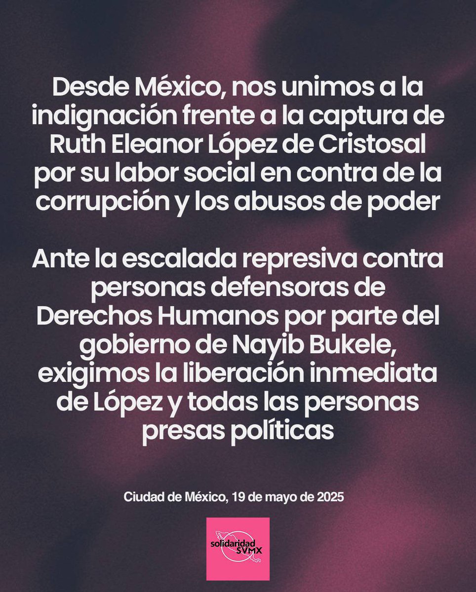 #LibertadParaRuthLópez
#LibertadParaAlejandro 
#LibertadParaJoséÁngel
#LibertadParaLosLíderesdelBosque
#LibertadParaFidelZavala