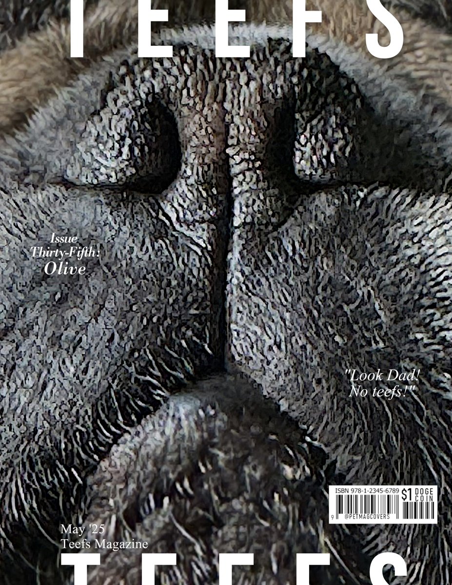 PetMagCovers's tweet photo. Olive, on the cover of TEEFS Magazine, featuring: "Look Dad! No Teefs!"
#Pet #Magazine #Covers #NotaPug #FrenchBulldog https://t.co/BrWqYuqOdn