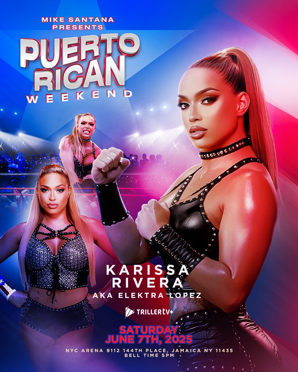House Of Glory Wrestling (@hogwrestling) on Twitter photo 🇵🇷🇵🇷🇵🇷🇵🇷🇵🇷🇵🇷🇵🇷
One of the hottest free agents in wrestling, Karissa Rivera (aka Elektra Lopez) will make her HOG debut Saturday, June 7th, at Mike Santana’s #PuertoRicanWeekend !!! <a href="/elektralopezwwe/">Karissa Rivera</a>
🎟️ TICKETS AVAILABLE NOW ⬇️
tickettailor.com/events/houseof… 🇵🇷🇵🇷🇵🇷🇵🇷🇵🇷🇵🇷🇵🇷
One of the hottest free agents in wrestling, Karissa Rivera (aka Elektra Lopez) will make her HOG debut Saturday, June 7th, at Mike Santana’s #PuertoRicanWeekend !!! <a href="/elektralopezwwe/">Karissa Rivera</a>
🎟️ TICKETS AVAILABLE NOW ⬇️
tickettailor.com/events/houseof…