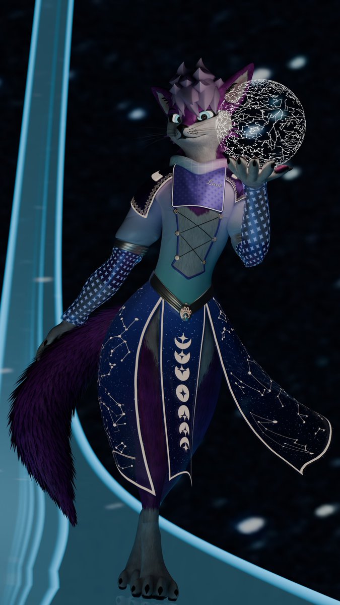 For my friend, <a href="/LaVi_Wolf/">LaVi💜💜</a> 
#Blender3d #vrchat #Furality #Somna