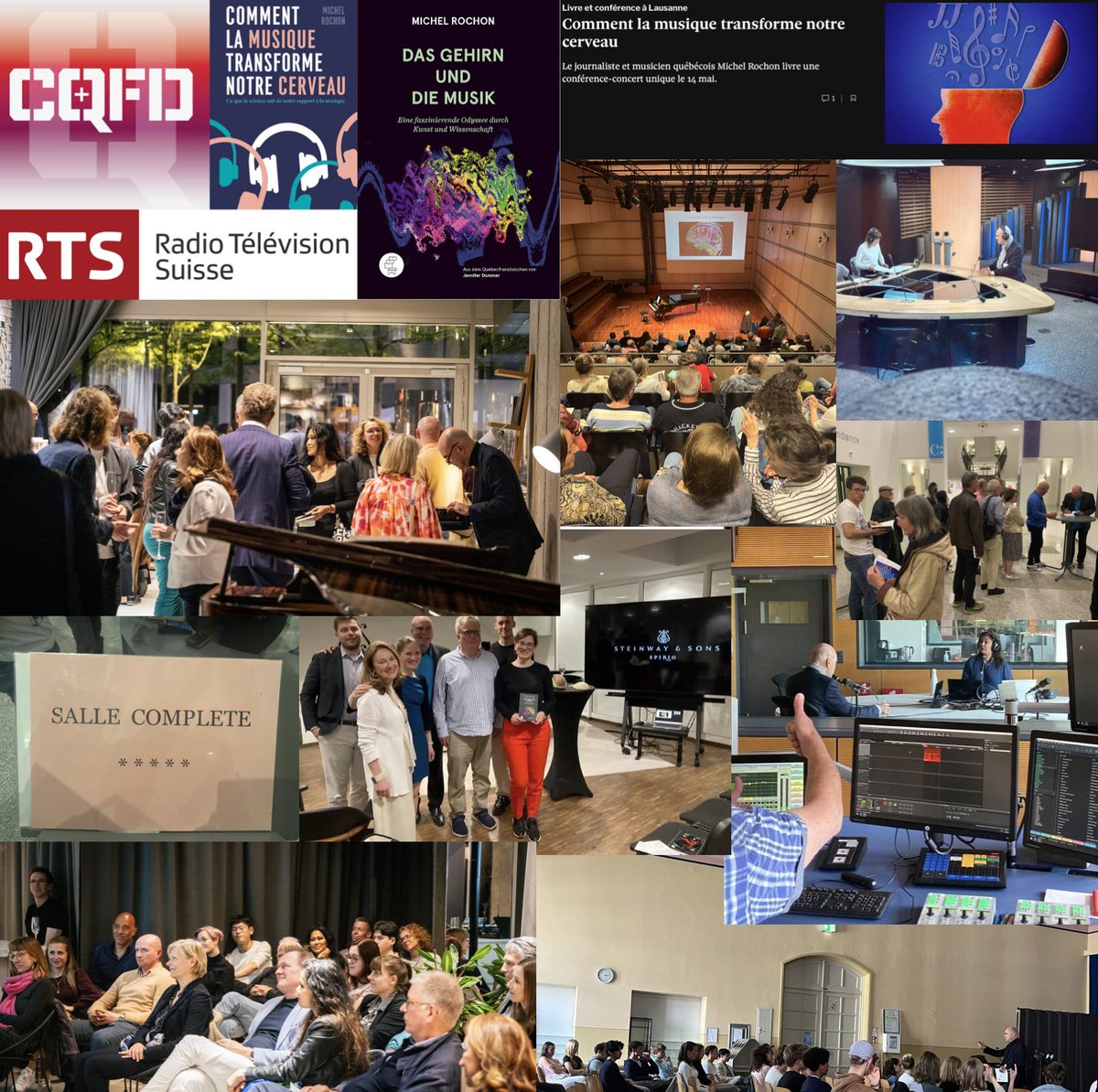 Bilan très positif de ma tournée littéraire et musicale de l'Allemagne et de la Suisse dans les villes de Zürich, Berlin, Düsseldorf et Lausanne. Des salles pleines, des rencontres enrichissantes et des dédicaces nombreuses pour un public fasciné par le cerveau et la musique!