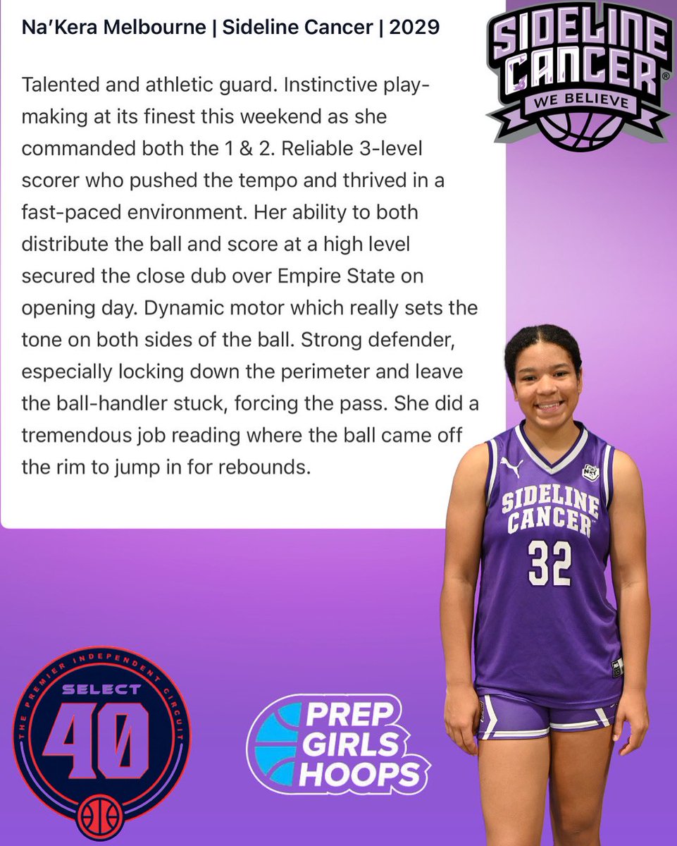Na'Kera Melbourne (@nakeramelbourne) on Twitter photo Thank you <a href="/EJayArrow/">E J 🏀</a> with <a href="/PrepGirlsHoops/">Prep Girls Hoops 🏀</a> for the write up! Right back to work tonight to get 1% better each day!
#basketball #goals #wearethefuture
<a href="/KPannell71/">“KP”</a> <a href="/GthingBBall/">gthingbasketball</a> <a href="/sideline_cancer/">Sideline Cancer</a> <a href="/ICAN_basketball/">ICANBasketballAcademy</a> Thank you <a href="/EJayArrow/">E J 🏀</a> with <a href="/PrepGirlsHoops/">Prep Girls Hoops 🏀</a> for the write up! Right back to work tonight to get 1% better each day!
#basketball #goals #wearethefuture
<a href="/KPannell71/">“KP”</a> <a href="/GthingBBall/">gthingbasketball</a> <a href="/sideline_cancer/">Sideline Cancer</a> <a href="/ICAN_basketball/">ICANBasketballAcademy</a>