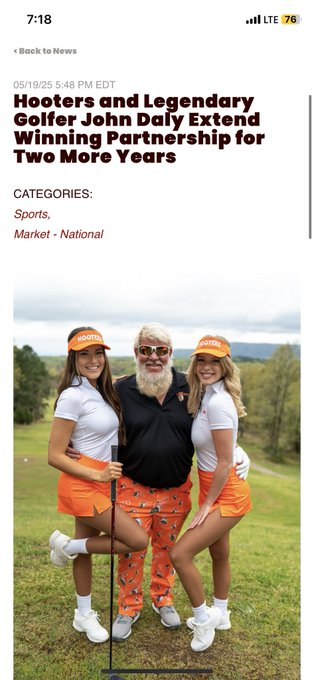 Keeping the wings, beer, and boobs rolling with <a href="/PGA_JohnDaly/">John Daly</a> for 2 more years!