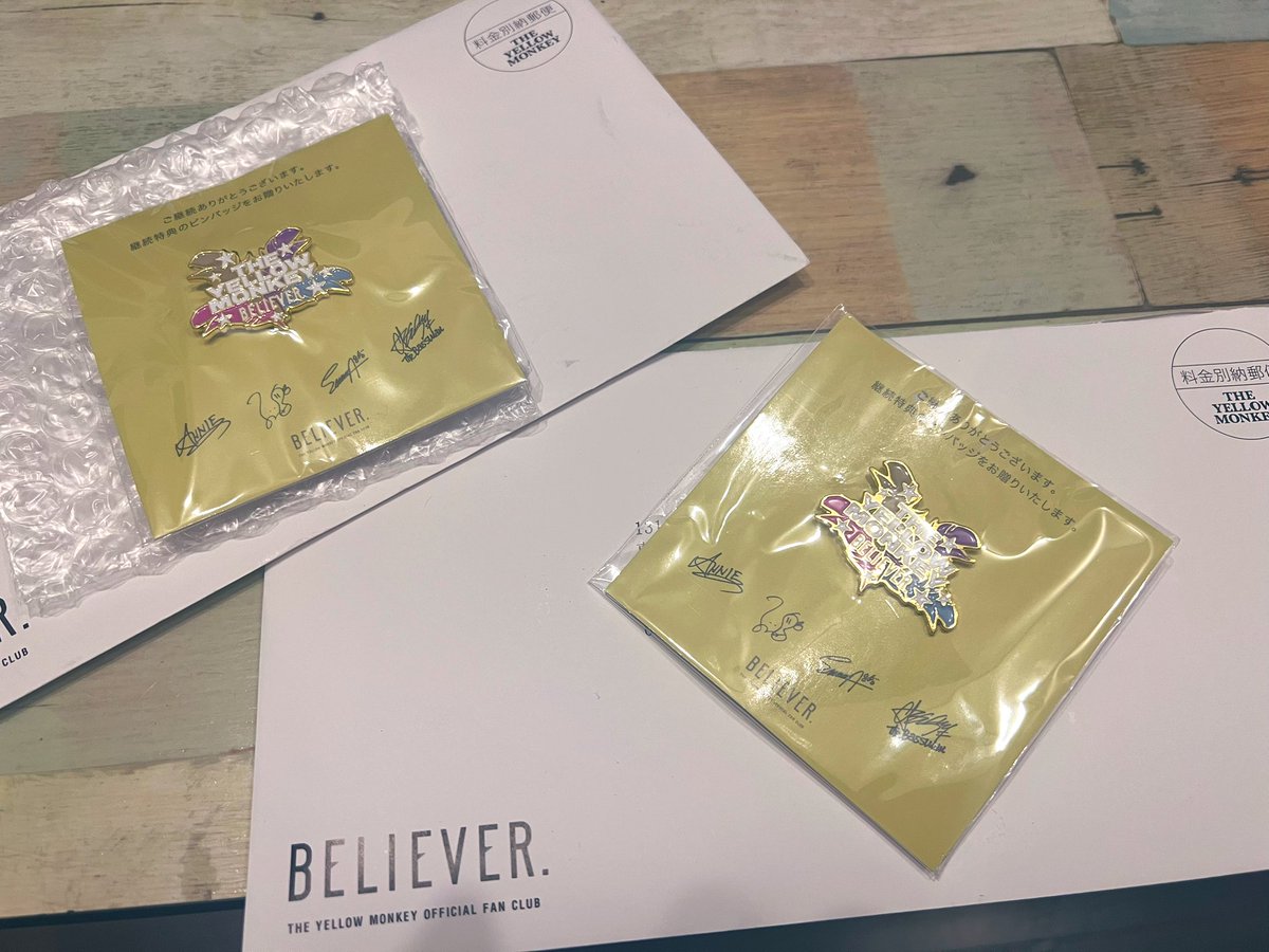 naka5001's tweet image. こちらが届いたので今日から夫婦共々、
２年生になりました😊
BELIEVERの皆さんこれからもよろしくお願い致します🐒✨

#THEYELLOWMONKEY 
#BELIEVER