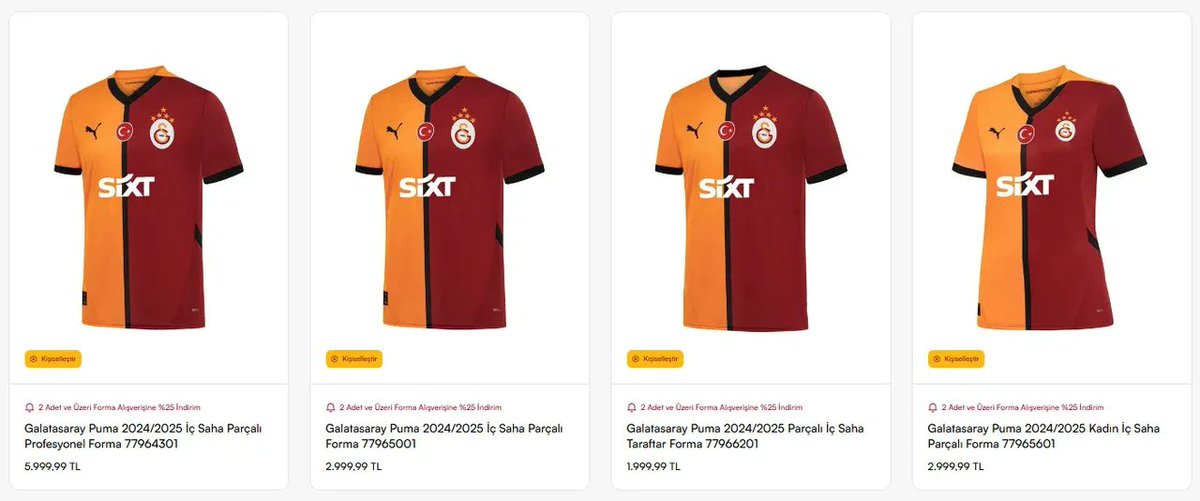 Galatasaray 5 yıldızlı yeni formaları satışa sundu.