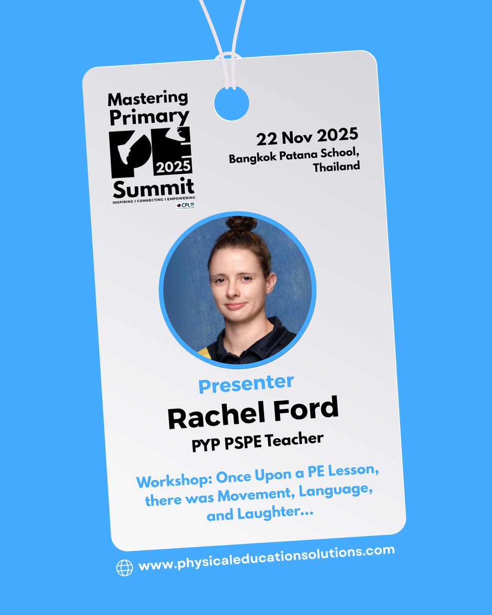 Meet Our First MPPES 2025 Presenter: Rachel Ford!

Rachel's workshop, “Once Upon a PE Lesson, there was Movement, Language, and Laughter...”, invites you to reimagine PE through story-driven themes.

Check out onceuponapelesson.com 

#primarype 
#MPPES25