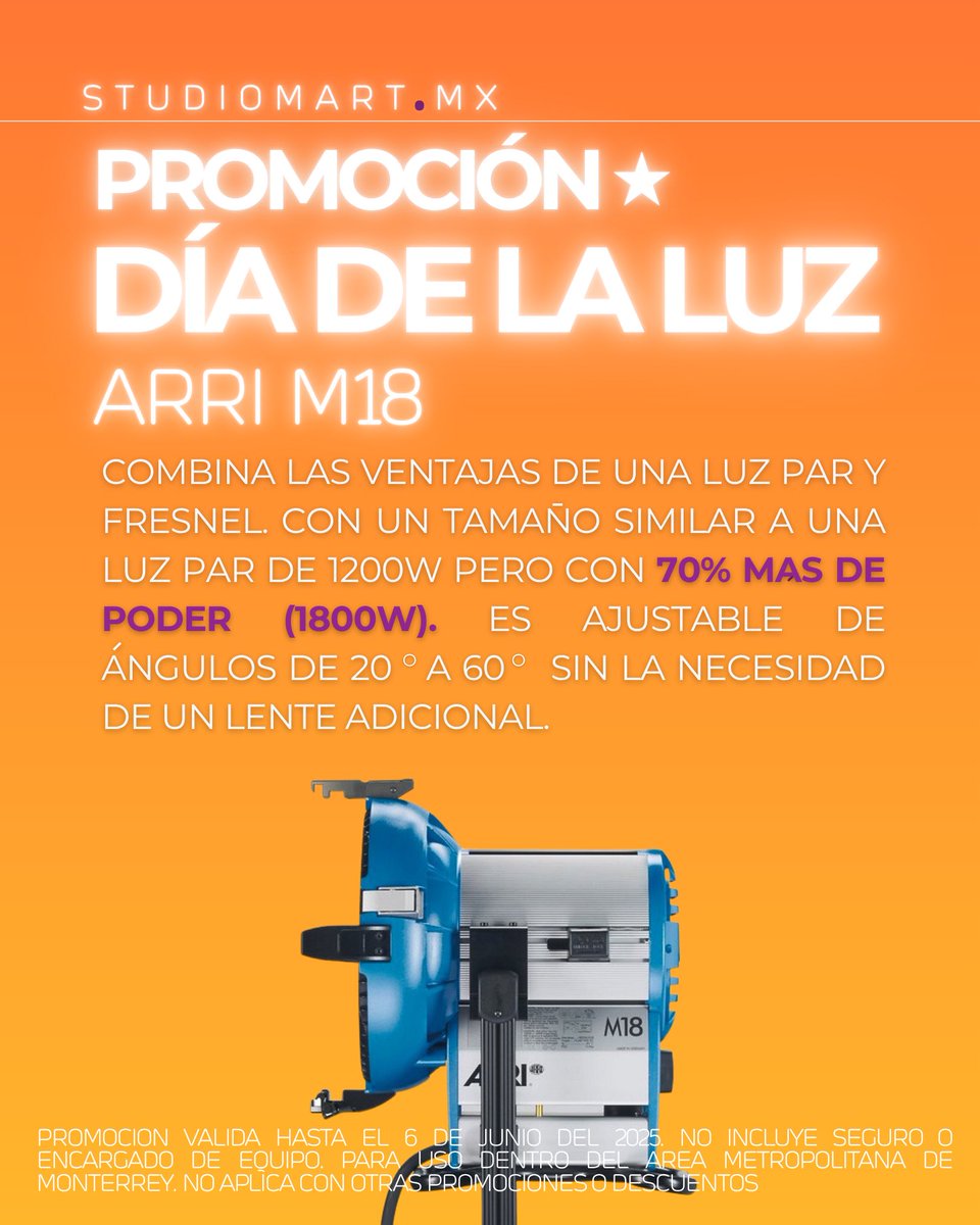 studio_mart's tweet photo. Si contratas a nuestro Gaffer o rentas una planta de luz, te ofrecemos 50% de descuento en la renta de la #ARRIM18 o #ARRIM40 👀

Aprovecha desde hoy para apartar el servicio a través de WhatsApp 📲 8134793650

🔒Válida hasta el 6 de junio de este año. https://t.co/lZ93X520hH