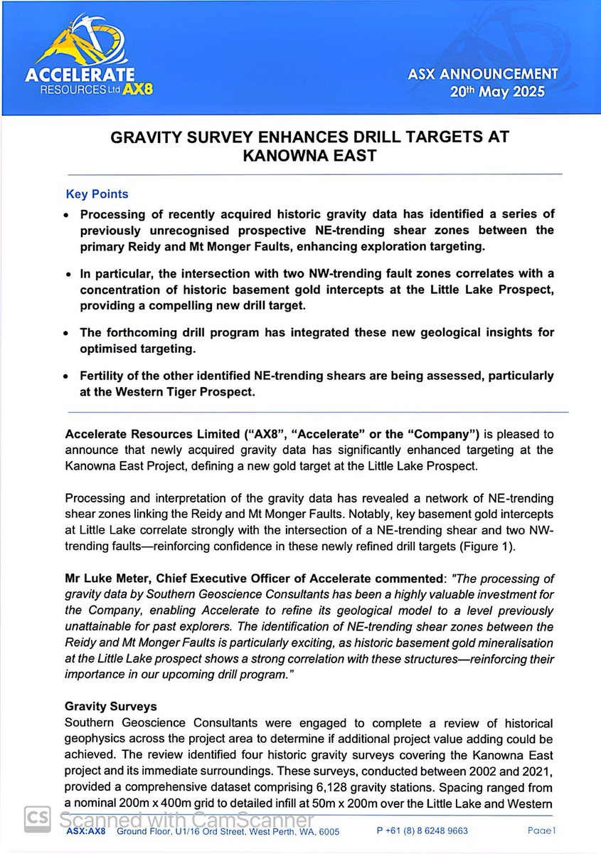 SalvadorMaurice's tweet image. $AX8 #AX8

GRAVITY SURVEY ENHANCES DRILL TARGETS AT KANOWNA EAST

The intersection with two NW-trending fault zones correlates with a concentration of historic basement #gold intercepts at the Little Lake Prospect, providing a compelling new drill target