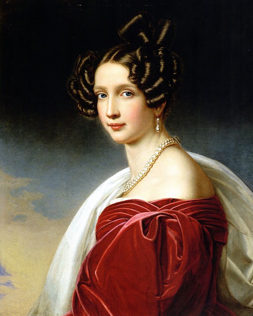 Portrait of Sophie, Archduchess of Austria (née Princess of Bavaria), by German painter Karl Joseph Stieler (1832). Nymphenburg Palace.